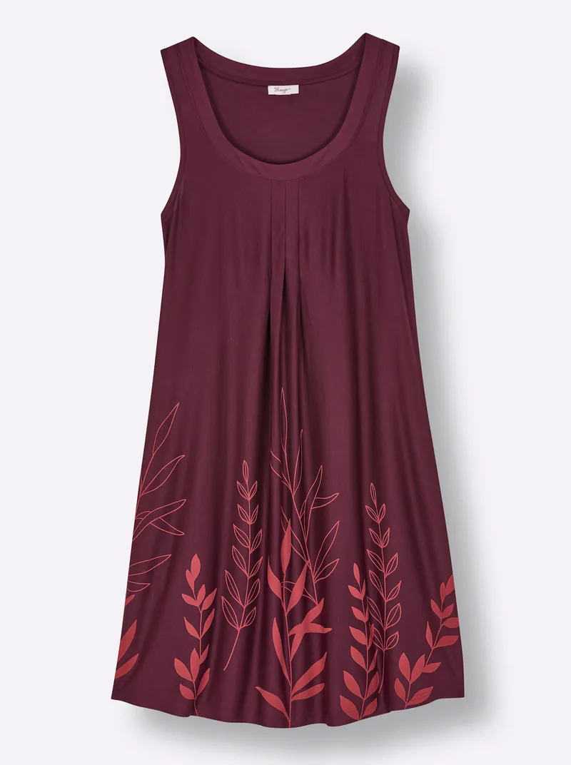 sheego A-Linien-Kleid, Burgund-hummer-bedruckt, – Produktbild 2 von 2