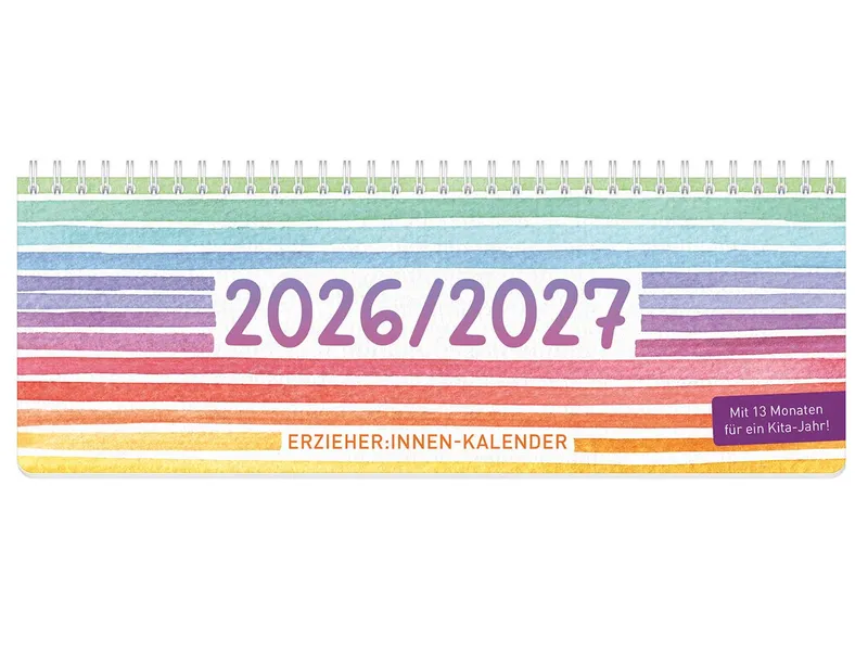 Häfft Häfft Tischkalender Erzieher*innen, 2026/27, Color Stripes – Produktbild 2 von 6