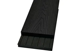 woodstore24 WPC Massivdiele WoodoMalta, 18 (S) x 146 (B) mm, anthrazit, einseitig 3D Holzoptik / einseitig geriffelt, beidseitig begehbar- Länge: 2,40 m – Produktbild 1 von 1