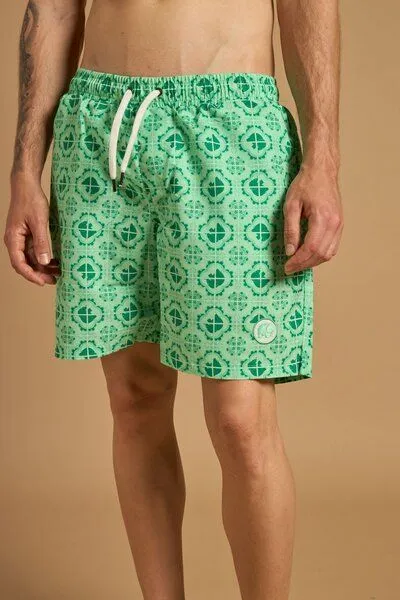 Trendsplant Trendsplant Tiles SEAQUAL®YARN Swim Trunks Aqua Green, Grün, – Produktbild 1 von 4