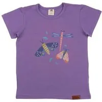 Walkiddy Kinder T-Shirt GOTS zertifiziert, lila, Schmetterling-Print, Bio-Baumwolle, weich – Walkiddy – Produktbild 1 von 1