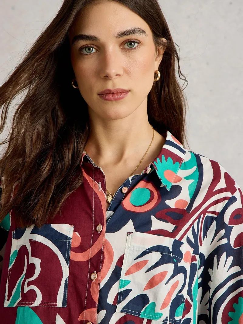 White Stuff Bluse Sophie aus Bio-Baumwolle - 36, Schwarz multi, – Produktbild 3 von 4