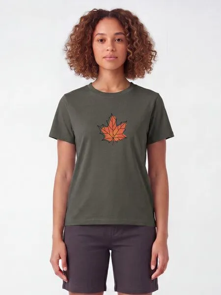 watapparel watapparel T-Shirt Frauen Herbst, Khaki, – Produktbild 2 von 2