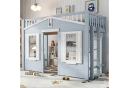 Merax Hochbett 90x200cm mit Rausfallschutz und Leiter (Jugendbett Kinderbett Einzelbett) – Produktbild 1 von 1