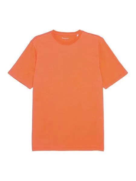 KnowledgeCotton Apparel KnowledgeCotton Apparel Basic T-Shirt O-Neck aus Bio-Baumwolle, Orange (langoustino), – Produktbild 1 von 3