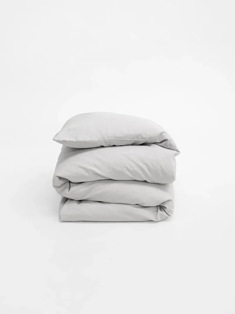 erlich textil erlich textil Cotton Linen Select Bettdeckenbezug aus Bio-Baumwolle, Leinen Mix, made in Europe, Perlmutt, – Produktbild 3 von 6