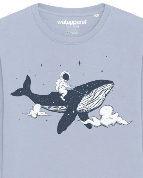 watapparel watapparel Sweatshirt Unisex Spacewhale, Serene blue, – Produktbild 3 von 3
