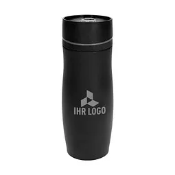 elasto elasto Thermobecher 350 ml doppelwandig isoliert „Milano“ aus Edelstahl, Schwarz, – Produktbild 5 von 5