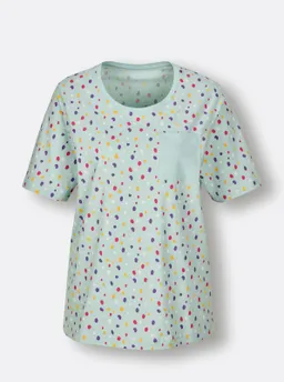 wäschepur Schlafanzug-Shirt kalkmint-bedruckt – Produktbild 1 von 1