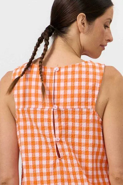 SUITE13LAB Suite13lab Damen-Kurzkleid LENA kariert, Orange, – Produktbild 4 von 4