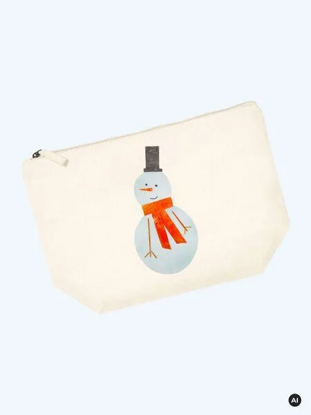 MelaDi MelaDi Accessoire-Tasche aus Biobaumwolle - Größe M Schneemann – Produktbild 2 von 2