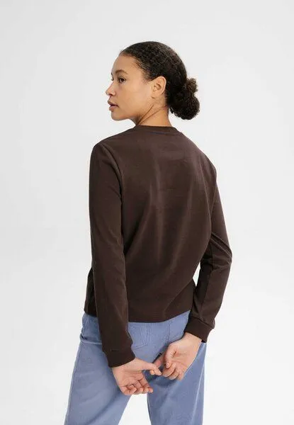MELA MELA Langarmshirt schwer Style AASTHA aus 100% Bio-Baumwolle, Dunkelbraun, – Produktbild 2 von 4