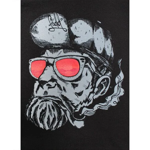 FÄDD FÄDD Herren Sweatshirt Hoodie aus Bio-Baumwolle "Hipster Hans" Schwarz, Schwarz, – Produktbild 4 von 4