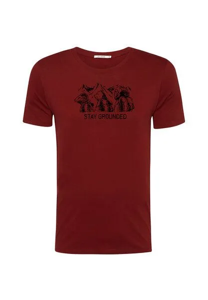 GreenBomb GREENBOMB Animal Stay Grounded Guide - Sportliches T-Shirt aus Bio-Baumwolle / hochwertiger Print / GOTS / Fair & Vegan, Rot (burgund), – Produktbild 4 von 4