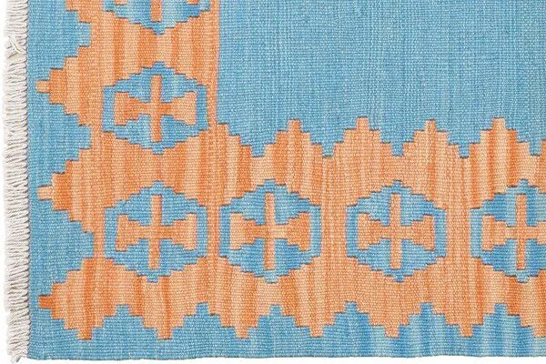Rugtales Kelim Gashgai Blau „Rugtales“ aus Schurwolle, 85x119 cm, Blau, – Produktbild 4 von 4