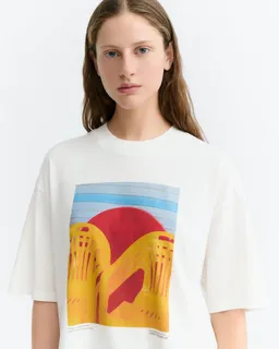 thinking mu Thinking MU Damen vegan T-Shirt Yosigo Oversize-Schnitt Für Den Abend, Lena White – Produktbild 1 von 1