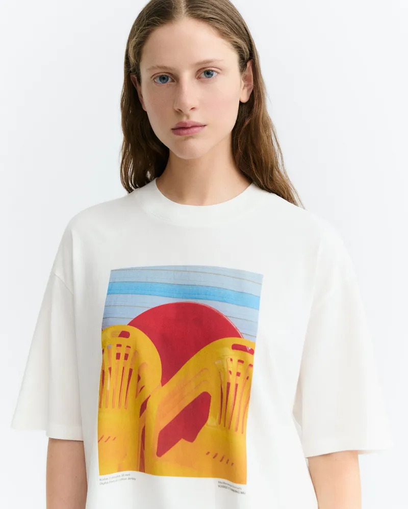 thinking mu Thinking MU Damen vegan T-Shirt Yosigo Oversize-Schnitt Für Den Abend, Lena White, Weiß, – Produktbild 1 von 2