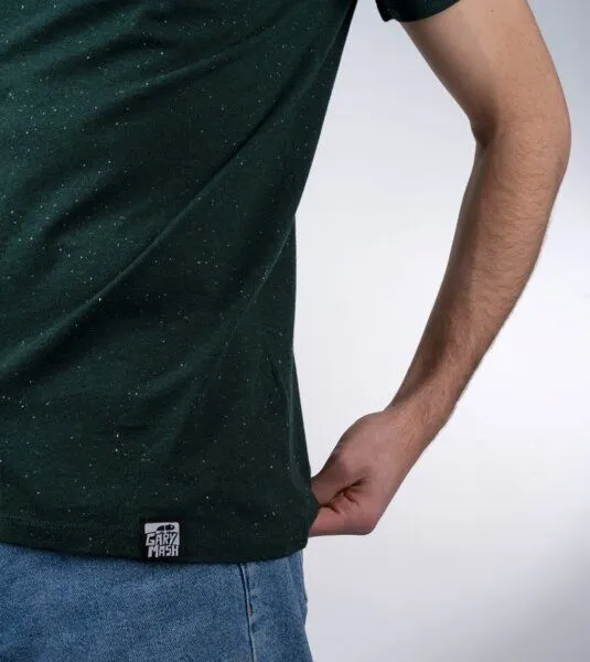 Gary Mash GARY MASH Herren Basic T-Shirt aus Biobaumwolle, Grün mélange, – Produktbild 2 von 2