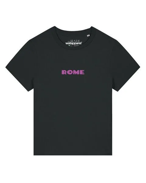 watapparel watapparel T-Shirt Frauen Rome Flora, Black, – Produktbild 1 von 3