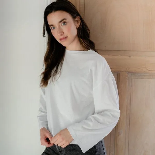 NORDLICHT NORDLICHT Oversize Langarmshirt Pien, Weiß, – Produktbild 1 von 4