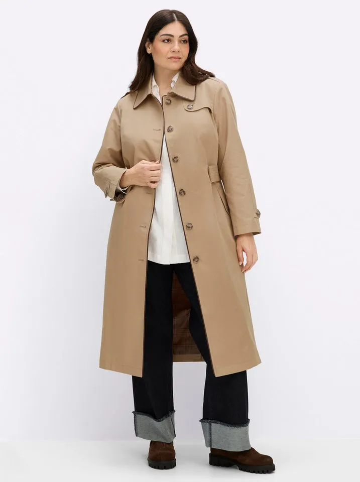 sheego sheego Wintermantel Trenchcoat, Braun, – Produktbild 1 von 5