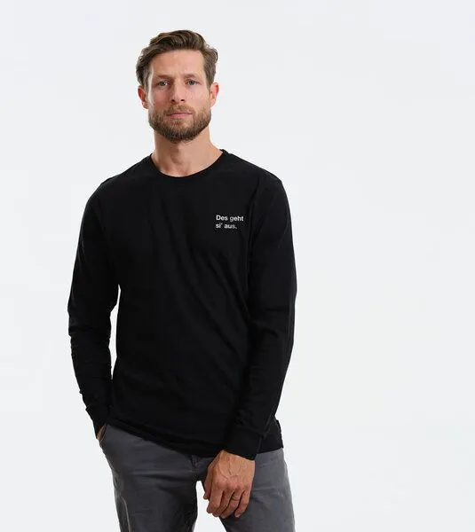 Gary Mash GARY MASH Langarmshirt Scott Des geht si' aus. aus Biobaumwolle, Schwarz, – Produktbild 1 von 4