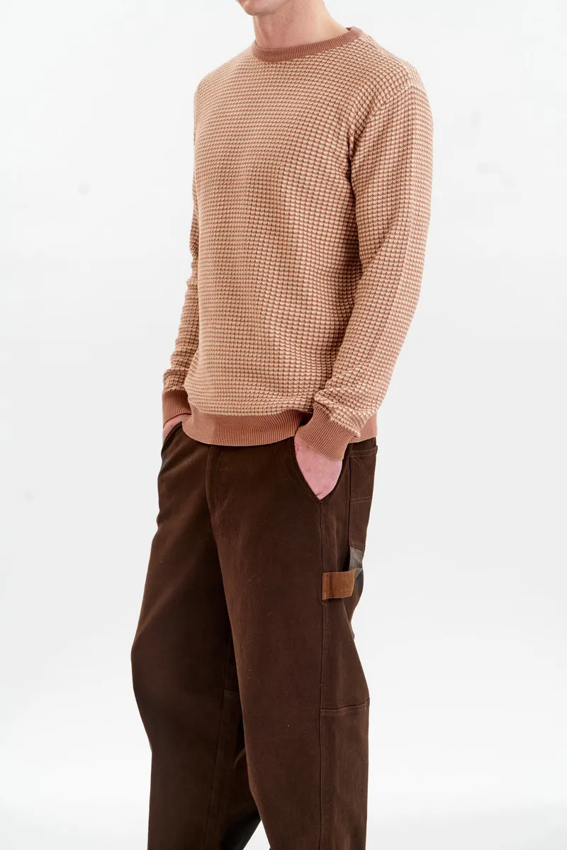 KOMODO KOMODO Herren vegan Jumper Hasan Kaffee, Hellbraun, – Produktbild 1 von 2