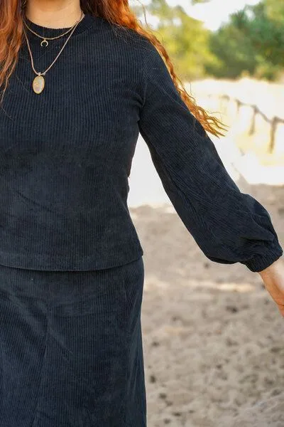 Vivien Joy Vivien Joy langer Cordpullover Marleen, Black (schwarz), – Produktbild 2 von 4