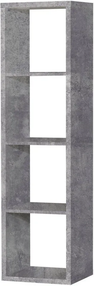 FORTE Standregal Mauro, FSC®-zertifiziert, Fachgröße 33x33cm, 4 Fächer, Grau, – Produktbild 2 von 5