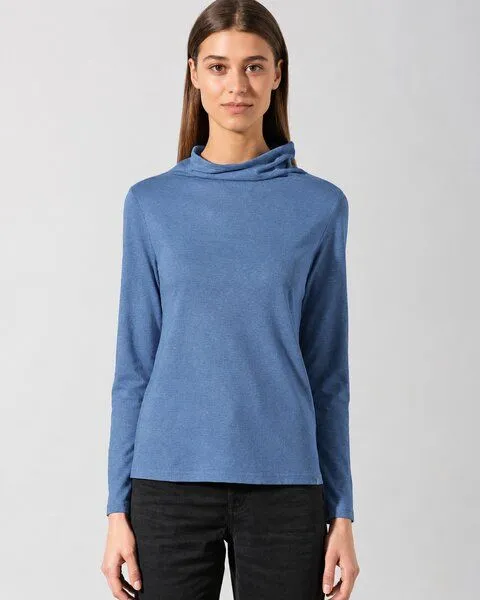 HempAge HempAge Damen Apartes Langarmshirt Hanf/Biobaumwolle, Blueberry (blau), – Produktbild 2 von 4