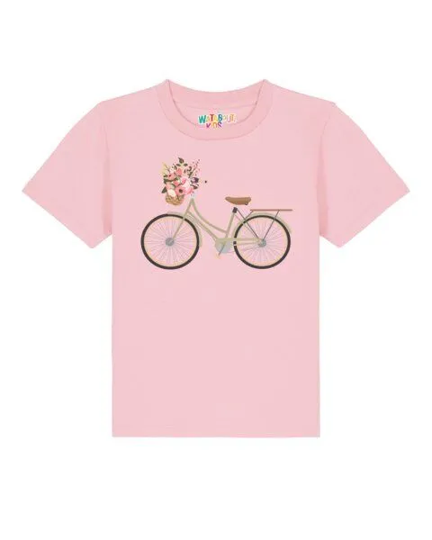 watabout.kids watabout.kids T-Shirt Kinder Fahrrad mit Blumen, Cotton pink, – Produktbild 1 von 2