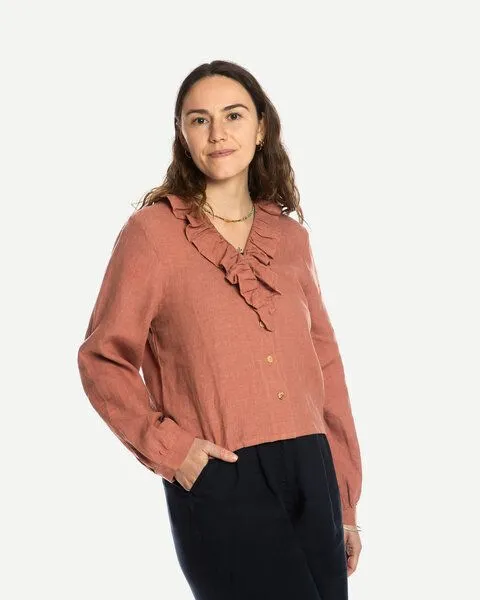 MATONA Matona Rüschenbluse | Cirque Blouse | aus Leinen, Rosy brown, – Produktbild 1 von 4