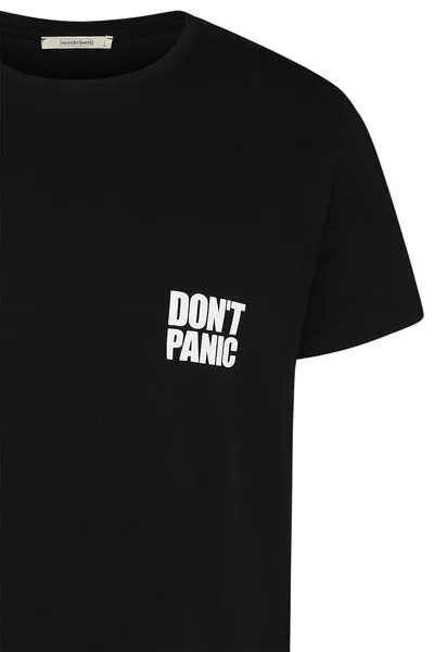 Wunderwerk Wunderwerk Herren Tee aus Bio-Baumwolle "Tee don't panic small male", Schwarz (900 black), – Produktbild 2 von 3