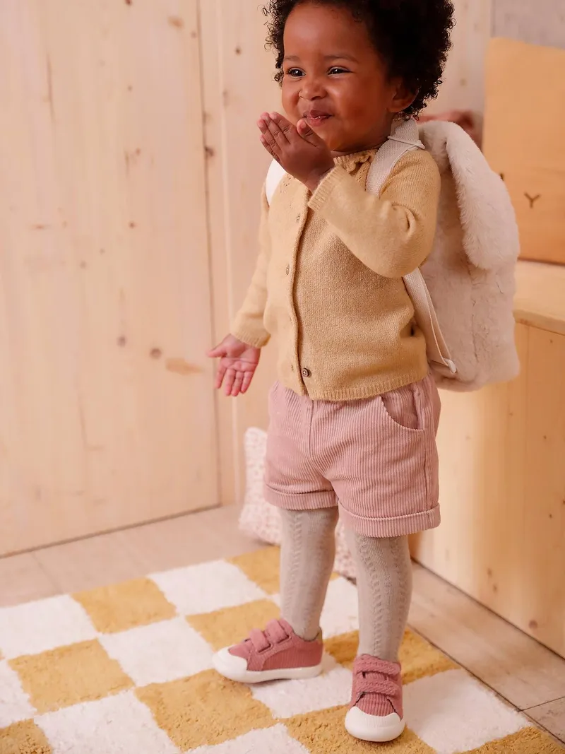 Vertbaudet Kinder Kita-Rucksack HÄSCHEN aus Webpelz, Wollweiß, – Produktbild 2 von 4