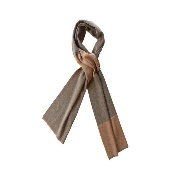 austriandesign.at austriandesign.at SchlaufenSchal aus extrafeiner Merinowolle, Natur/gold, – Produktbild 1 von 3
