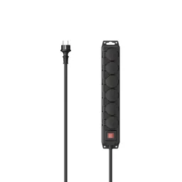 Hama Hama Steckdosenleiste, 6-fach, für außen IP44, Schalter, Wandmontage, 2 m, Schw. – Produktbild 1 von 1