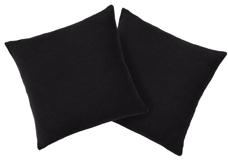OTTO home Kissenbezug Bailee, 2er-Set, Kuschelige Musselin Qualität, Uni-Style, (2 Stück), 50x50 cm, Hotelverschluß, 100% atmungsaktive Buamwolle, Grau, – Produktbild 4 von 6