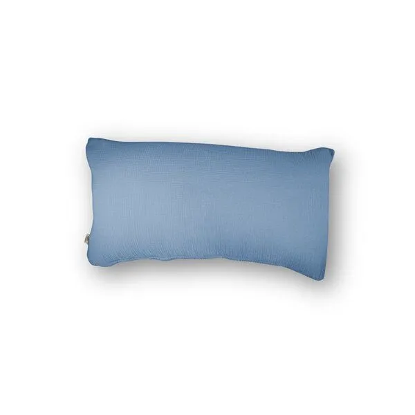 Hutch&Putch Hutch&Putch Musselin Kopfkissenbezug - Kissenhülle - 100% Bio-Baumwolle - Handmade in Germany und Europa, Dusty blue, – Produktbild 2 von 3