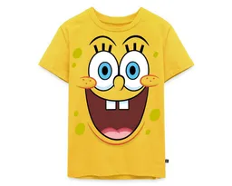 Spreadshirt T-Shirt SpongeBob Schwammkopf Kostüm Karneval Kinder Premium T-Shirt (1-tlg) Normaler Schnitt für optimale Passform – Produktbild 1 von 1