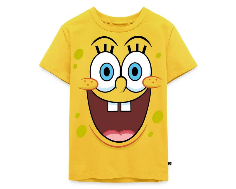 Spreadshirt T-Shirt SpongeBob Schwammkopf Kostüm Karneval Kinder Premium T-Shirt (1-tlg) Normaler Schnitt für optimale Passform, Gelb, – Produktbild 1 von 5