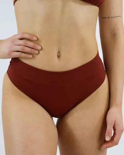 MYLILY MYLILY Perioden Bikini Hose Basic Slip, Hagebuttenrot, – Produktbild 1 von 4