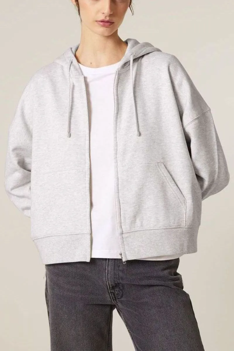 UNIPOLAR UNIPOLAR Damen vegan Zip Hoodie Idai, Hellgrau, – Produktbild 2 von 2
