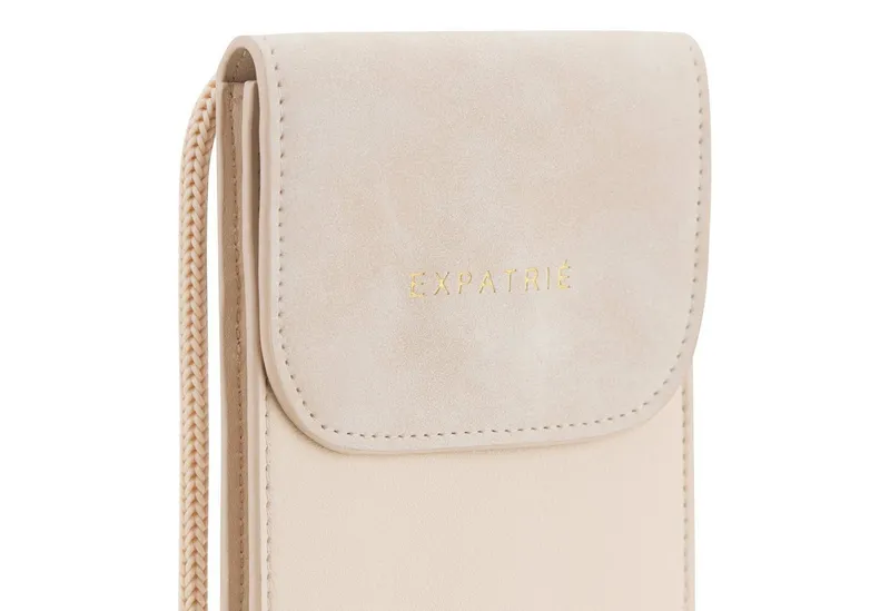 Expatrié Handytasche AMELIE Handytasche zum Umhängen Damen, Verstellbare Länge, Veganes Kunstleder, Beige, – Produktbild 7 von 8