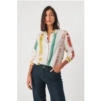 SKFK SKFK Damen vegan Shirt Asune Mehrfarbig Grün/Gelb, Dunkelgelb, – Produktbild 1 von 1