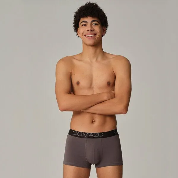 comazo|earth comazo|earth Fairtrade Pants kurz 3-er Pack | GOTS zertifiziert, Schwarz/anthrazit mix, – Produktbild 3 von 4