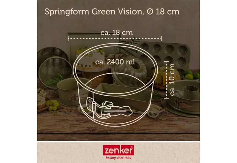 ZENKER ZENKER Springform Ø 18 cm mit hohem Rand – 18er Kuchenbackform mit Antihaftbeschichtung – Produktbild 4 von 5