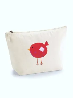 MelaDi Meladi Accessoire-Taschen aus Biobaumwolle - Größe M roter Vogel – Produktbild 1 von 1
