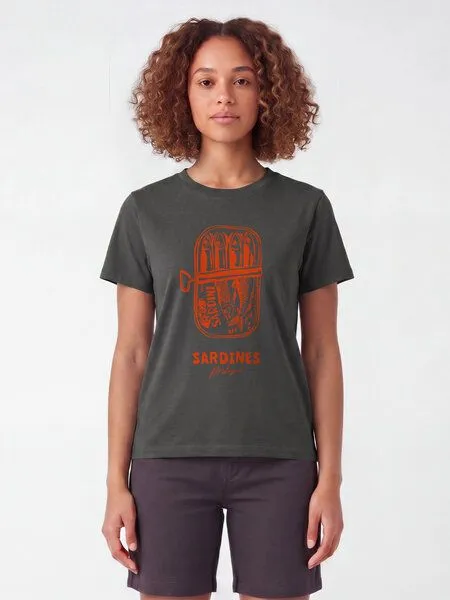 watapparel watapparel T-Shirt Frauen Sardines Portugal, Anthracite, – Produktbild 2 von 2