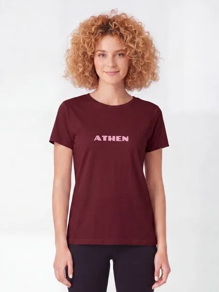 watapparel watapparel T-Shirt Frauen Athen Flora, Burgundy, – Produktbild 3 von 3