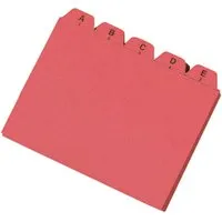 Karteiregister A-Z DIN A5, 25 Stk. aus Recyclingkarton, rot – Produktbild 1 von 1